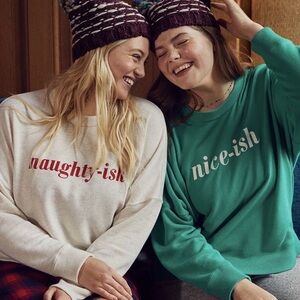 Aerie Christmas Nice-ish & Naughty-ish Crew Neck Sweatshirts Bundle